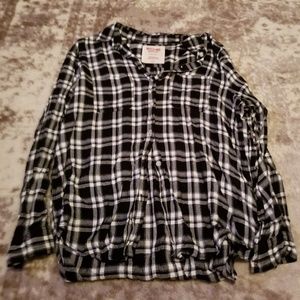 Black and White Plaid Button Down